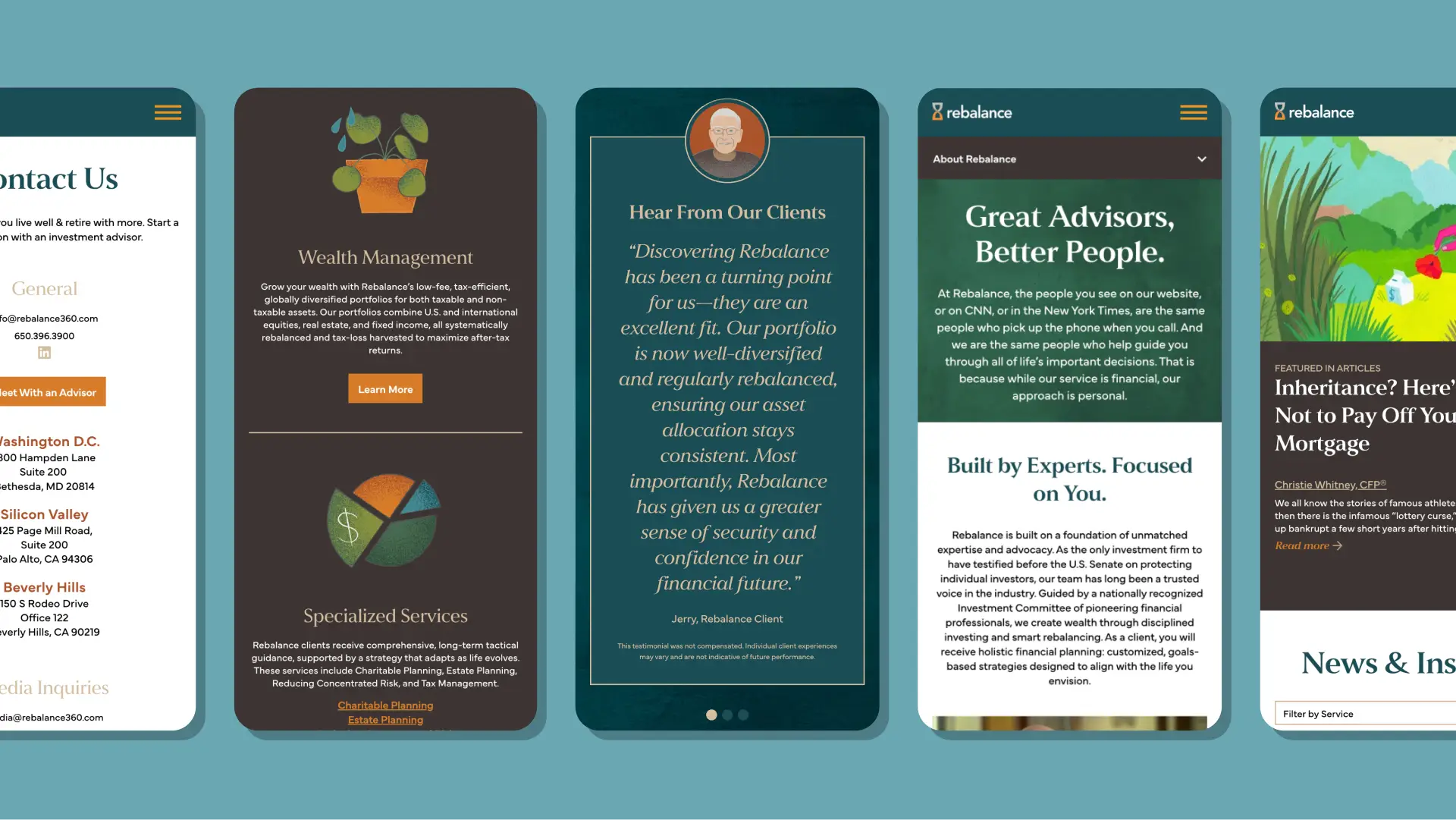 Mobile Screen Design for Financial Services Firm