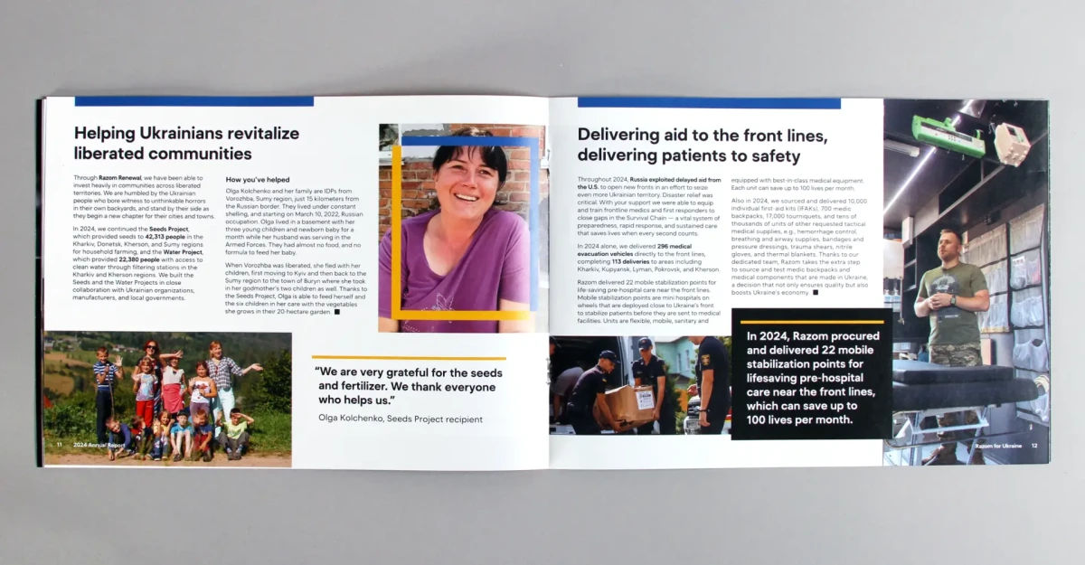 Razom relief organization annual impact report spread